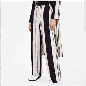 ZARA - Linen blend wide leg pants